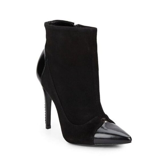 alice olivia black Suede Leather heeled Boots bootie size EU 40/US 9.5 - Picture 2 of 14